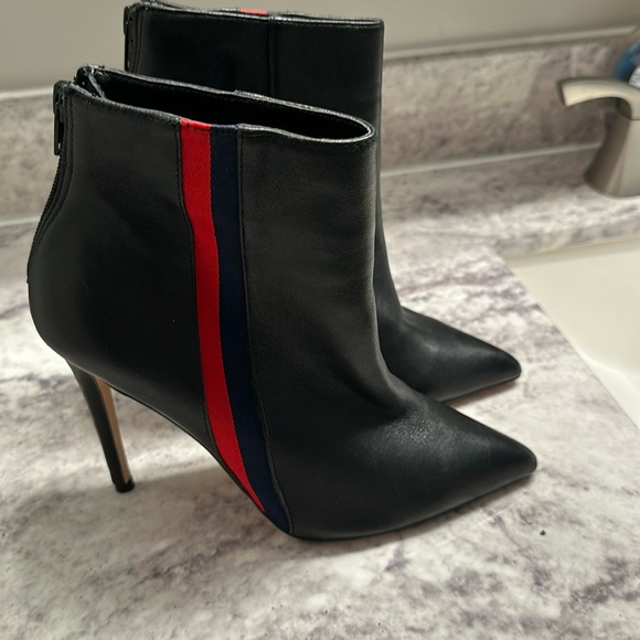 Steve Madden Shoes - Steve Madden Vira Bootie Black Red and Blue Stripe Size 6.5